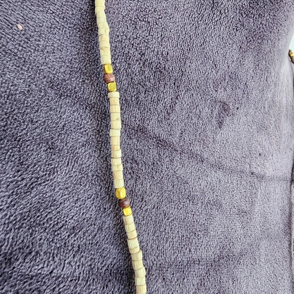 VTG Natural Brown Wooden Beads Boho Necklace 30" - Picture 8 of 8